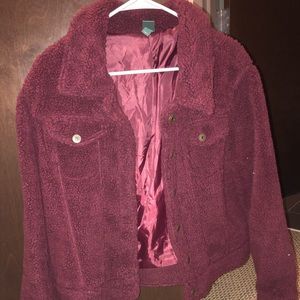 Maroon teddy coat